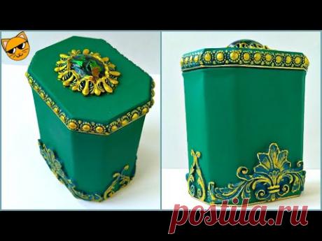 Переделка Украшение железной коробки для чая.