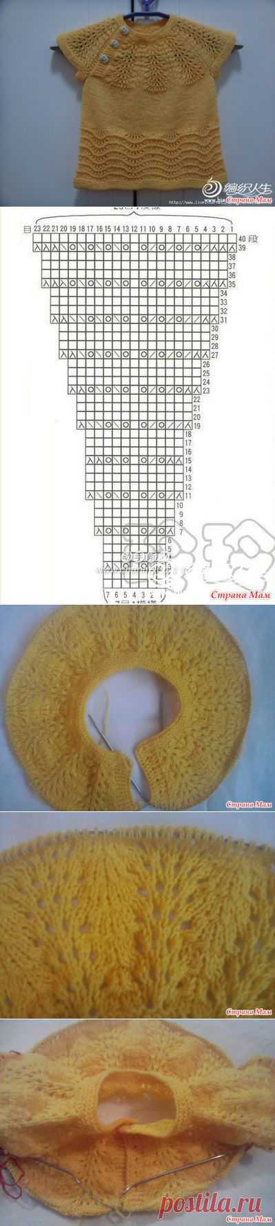 Детская кофточка с круглой кокеткой спицами: Дневник группы "Вяжем вместе он-лайн" - Страна Мам