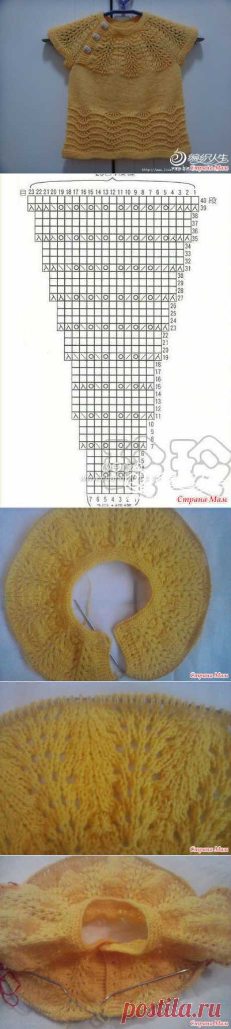 Детская кофточка с круглой кокеткой спицами: Дневник группы &quot;Вяжем вместе он-лайн&quot; - Страна Мам
