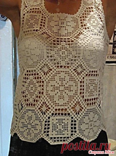 1: фотография в альбоме Топ крючком (филейное вязание) - Страна Мам