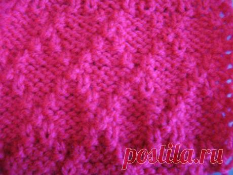 Ромбы из столбиков (уроки вязания спицами) | Искусница