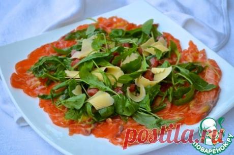 Карпаччо из лосося с рукколой и горчичным соусом - кулинарный рецепт