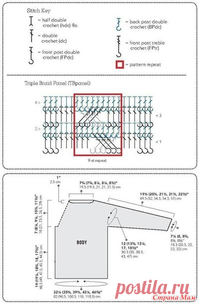 . Девчачий свитерок с крючковыми косами - Все в ажуре... (вязание крючком) - Страна Мам