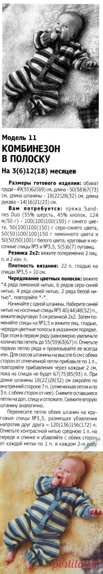 Вязаный комбинезон для малыша спицами | Отлично! Школа моды, декора и актуального рукоделия