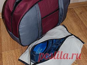 Как сшить мешок для сменной обуви, который удобно носить в спортивной сумке