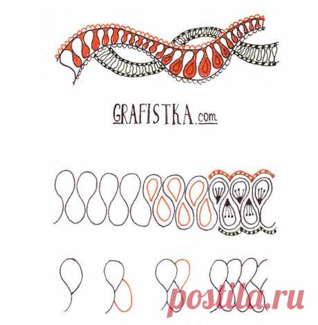 Дудлинг узор для начинающих 05 по шагам