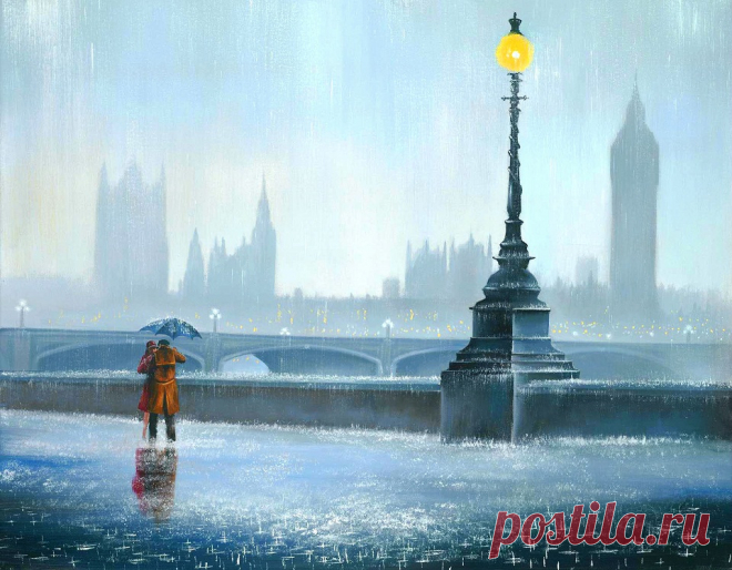 Художник, рисующий дождь