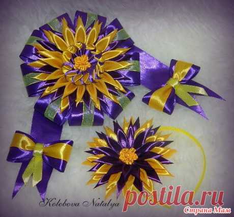 Мой первый Бант на выписку для новорожденного ребенка и ободочек для его мамочки... - Канзаши - Страна Мам