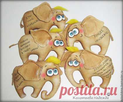 Купить Слоники позитивные - коричневый, кофейные игрушки, позитив, хорошее настроение, примитив, кофе, кофейный