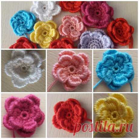 set of 10 flowers, flowers for decoration, colorful flowers, crochet flowers, handmade flowers Beautiful handmade crocheted flowers that you could turn in to a brooch ,pin , your hat,scarf,shawl or blouse maybe jacket. They have a tail of yarn for which you can sew or simply cut it, if it is not needed.  Maybe a favorite top need some new style this flowers are good to sew to the top around the neck line or maybe just to one side let your imagination flow be creative make ...