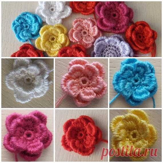 set of 10 flowers, flowers for decoration, colorful flowers, crochet flowers, handmade flowers Beautiful handmade crocheted flowers that you could turn in to a brooch ,pin , your hat,scarf,shawl or blouse maybe jacket. They have a tail of yarn for which you can sew or simply cut it, if it is not needed.  Maybe a favorite top need some new style this flowers are good to sew to the top around the neck line or maybe just to one side let your imagination flow be creative make ...