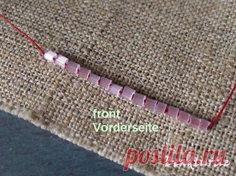 Тамбурная бисерная вышивка крючком..