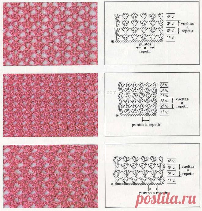 Простые узоры крючком со схемами Блог по вязанию для начинающих и опытных вязальщиц Ваш ресурс номер один для обучения вязанию спицами. Блог, посвященный бесплатным выкройкам, видео по вязанию, пряже и всему, что нужно для этого удивительного хобби.