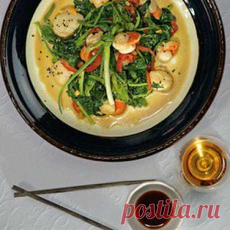 Морские гребешки с овощами - BestCook