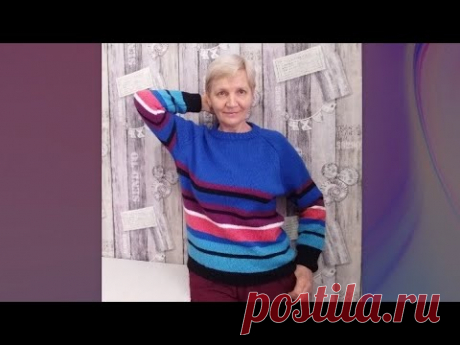 Пуловер "фантазия". Ещё раз о реглане сверху.