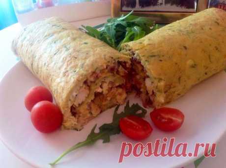 Кабачковый рулет с курочкой и грибами — Моя кухня