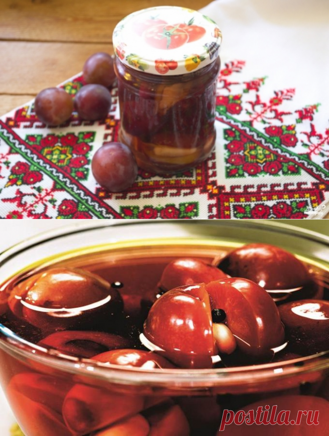 Маринованные сливы с чесноком / Простые рецепты