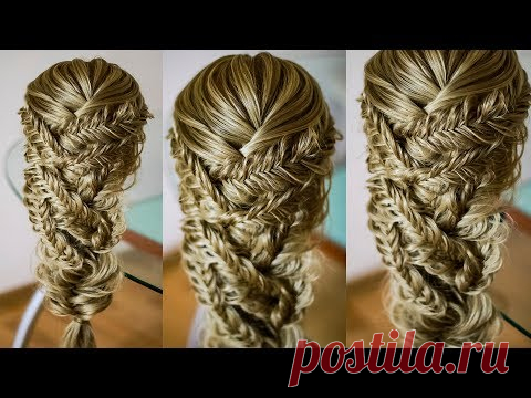 Романтичная причёска из кос на выпускной Romantic Braid Hair tutorial
