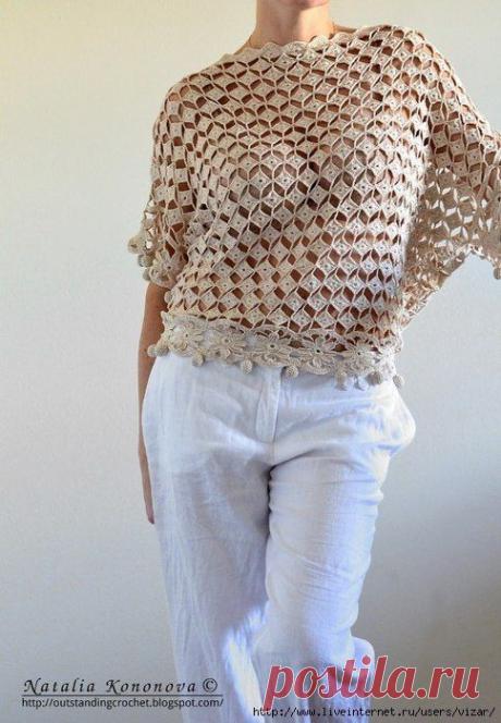 Вязание: ажурная кофточка