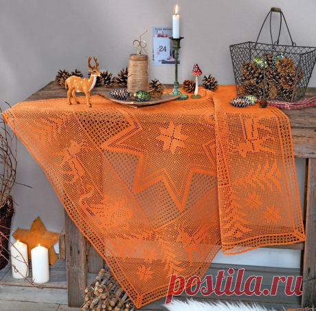 «Схема и описание вязания крючком новогодней скатерти.» — карточка пользователя galochka8320 в Яндекс.Коллекциях