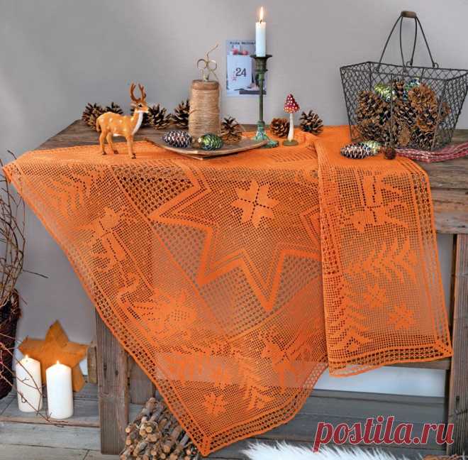«Схема и описание вязания крючком новогодней скатерти.» — карточка пользователя galochka8320 в Яндекс.Коллекциях