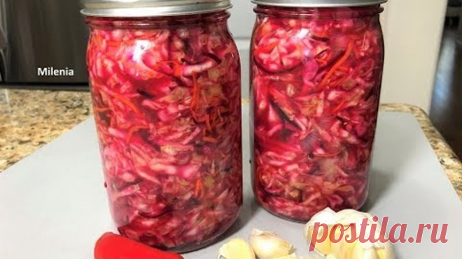 КАПУСТА СО СВЁКЛОЙ  по-корейски на зиму. Салат ВЫРУЧАЛОЧКА. Вкуснее и проще не найти!