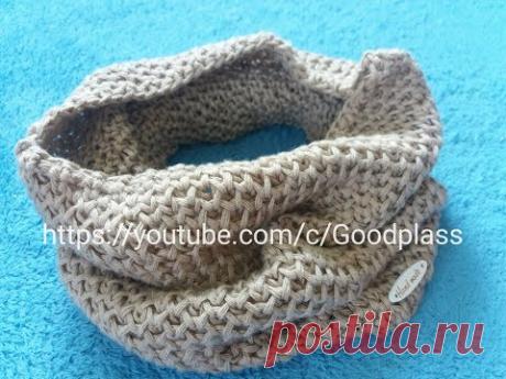 Шарф снуд, труба, хомут Вязание спицами узором Соты Knitting(Hobby)