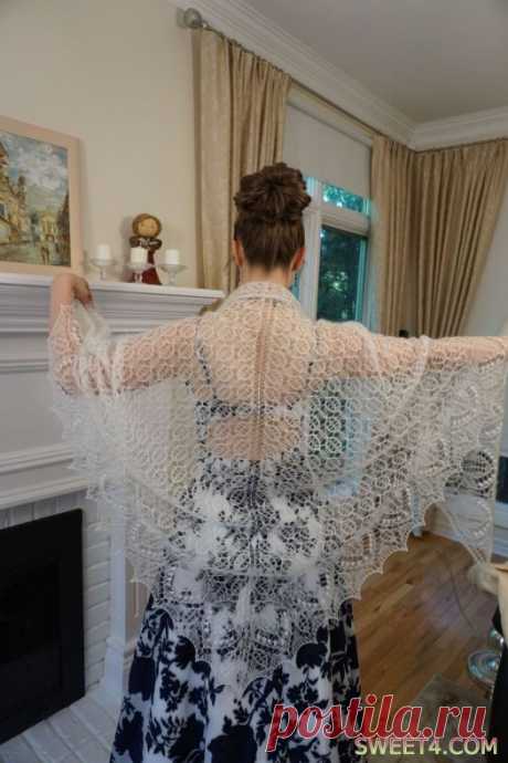 Just leaves lace shawl – Šalis “Tik lapai” – sweet4.com