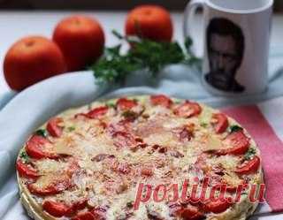 Киш с грибами и помидорами