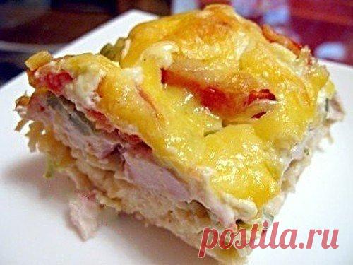 Макароны с курицей