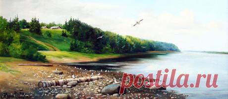 Деревенские просторы.Художник Курицын Сергей Павлович.