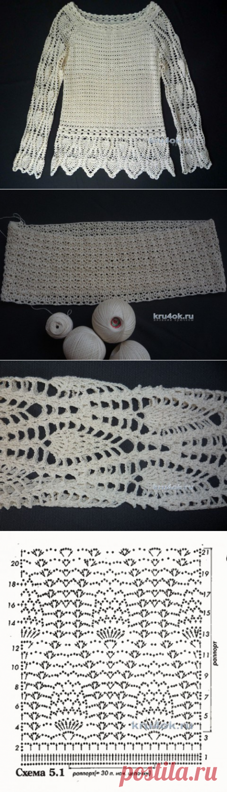 Летняя кофточка Ажурные ананасы.