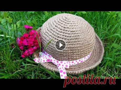 ШЛЯПКА КРЮЧКОМ ИЗ ДЖУТОВОГО ШПАГАТА Шляпка связана из джутового шпагата крючком №4.5 на объем головы 56-58 см. Вязание состоит из столбиков без накида за заднюю стенку петли. Присылайте ...
