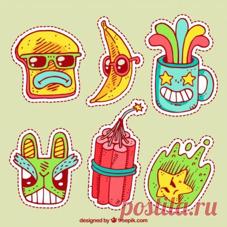 Красочный набор забавных наклеек Более миллиона свободных векторов, PSD, фотографии и бесплатные иконки. Эксклюзивные халявы и все графические ресурсы, которые необходимые для ваших проектов