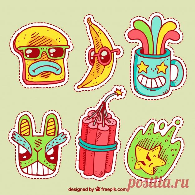 Красочный набор забавных наклеек Более миллиона свободных векторов, PSD, фотографии и бесплатные иконки. Эксклюзивные халявы и все графические ресурсы, которые необходимые для ваших проектов