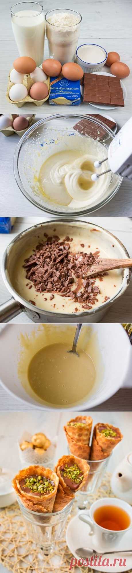 Сладкие и хрустящие! ВАФЕЛЬНЫЕ ТРУБОЧКИ С ЗАВАРНЫМ КРЕМОМ — Вкусные рецепты
