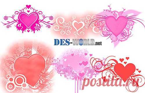 Скачать кисти для Фотошопа - Оригинальные сердечка | Мир графики и дизайна