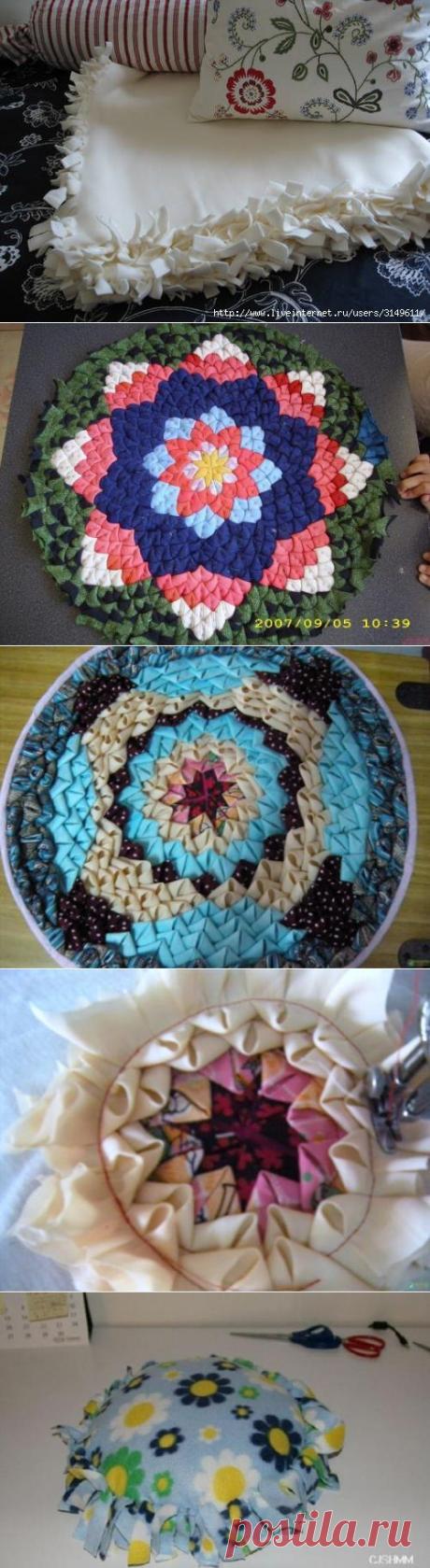 КОВРИК и ПОДУШЕЧКА, плед, шарф, ФУТБОЛКА с узелками...