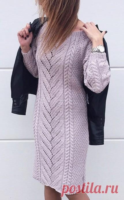 Симпатичное платье спицами