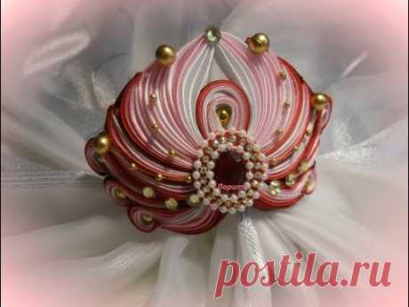 Kanzashi/Diadem/ Диадема из бейки/Канзаши/ МК/ DIY/bias binding/
