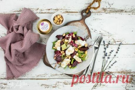 Салат из свеклы и козьего сыра с медовой заправкой, пошаговый рецепт на 1584 ккал, фото, ингредиенты - Фиолетовый сон