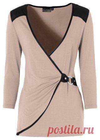 Футболка с ремешками бежевый матовый - Для женщин - bonprix.kz