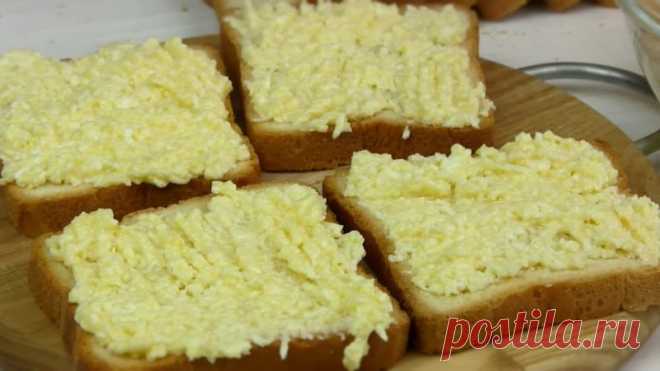 Гренки с тертым сыром и яйцами рецепт