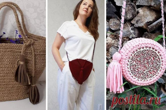 Предлагаю связать сумку. Или даже две. Из джута или из шнура.