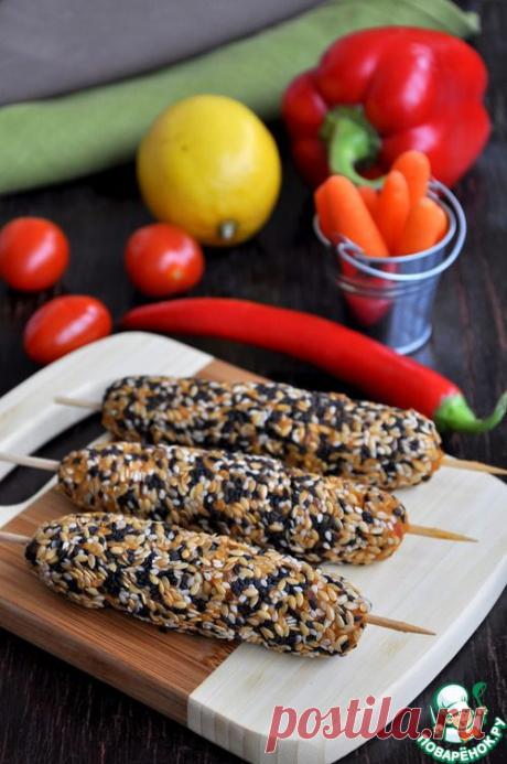 Постные кебабы из нута и зеленого горошка - кулинарный рецепт