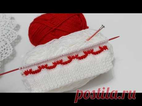 İki renkli muhteşem iki şiş örgü modeli / two-color gorgeous knitting pattern