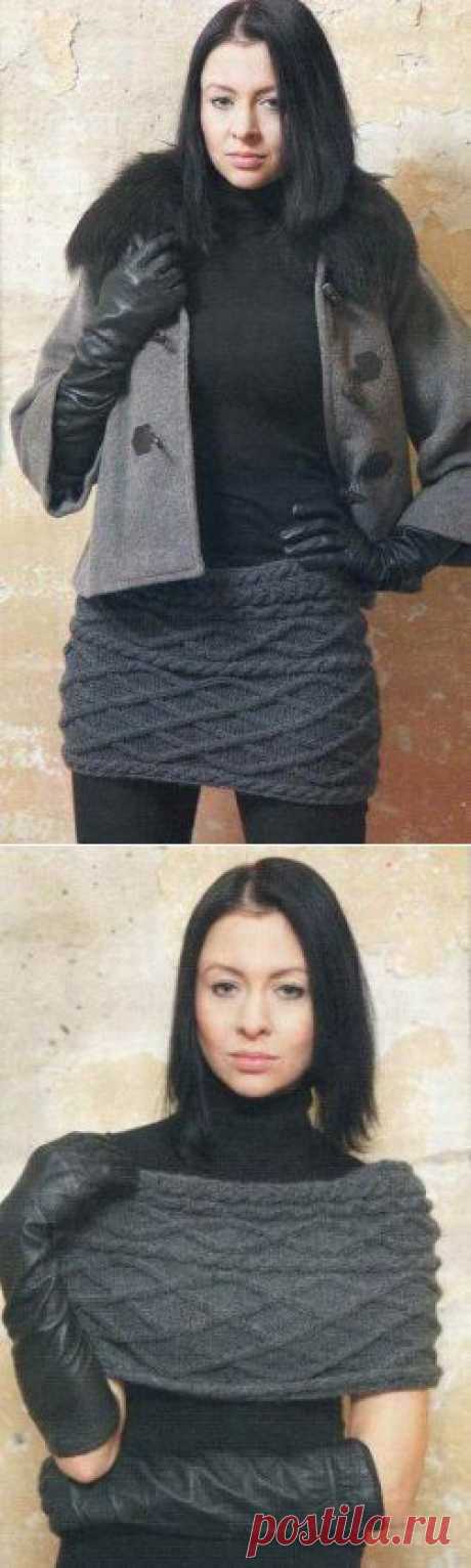 Серая юбка-пончо - Юбки,шорты,штаны