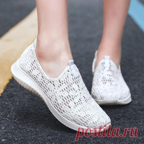 Women Casual Knitted Slip On Walking Flat Sneakers - US$29.99