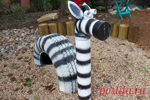 Tire Zebra - Children's Garden - Фьюжн - Сад - austin - от эксперта Native Edge Landscape