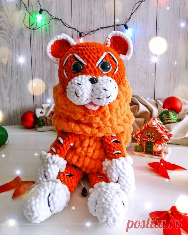 PDF Пижамница Тигр крючком. FREE crochet pattern; Аmigurumi animal patterns. Амигуруми схемы и описания на русском. Вязаные игрушки и поделки своими руками #amimore - плюшевый тигр, большой тигренок из плюшевой пряжи, пижамница, котик, кот, кошечка, кошка, котенок.